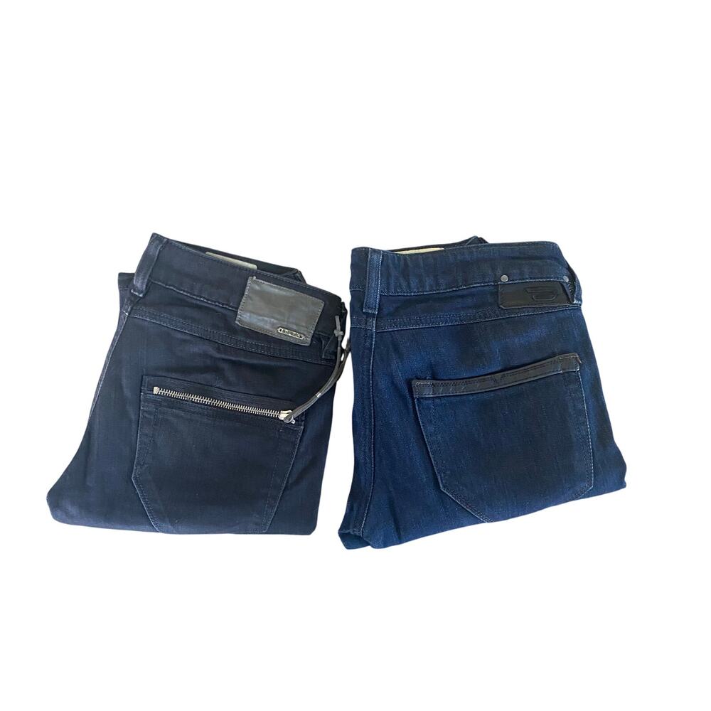 Women’s DIESEL CLUSH Stretch Jeans 25/30 2 Pair Blue Black Excellent Condition